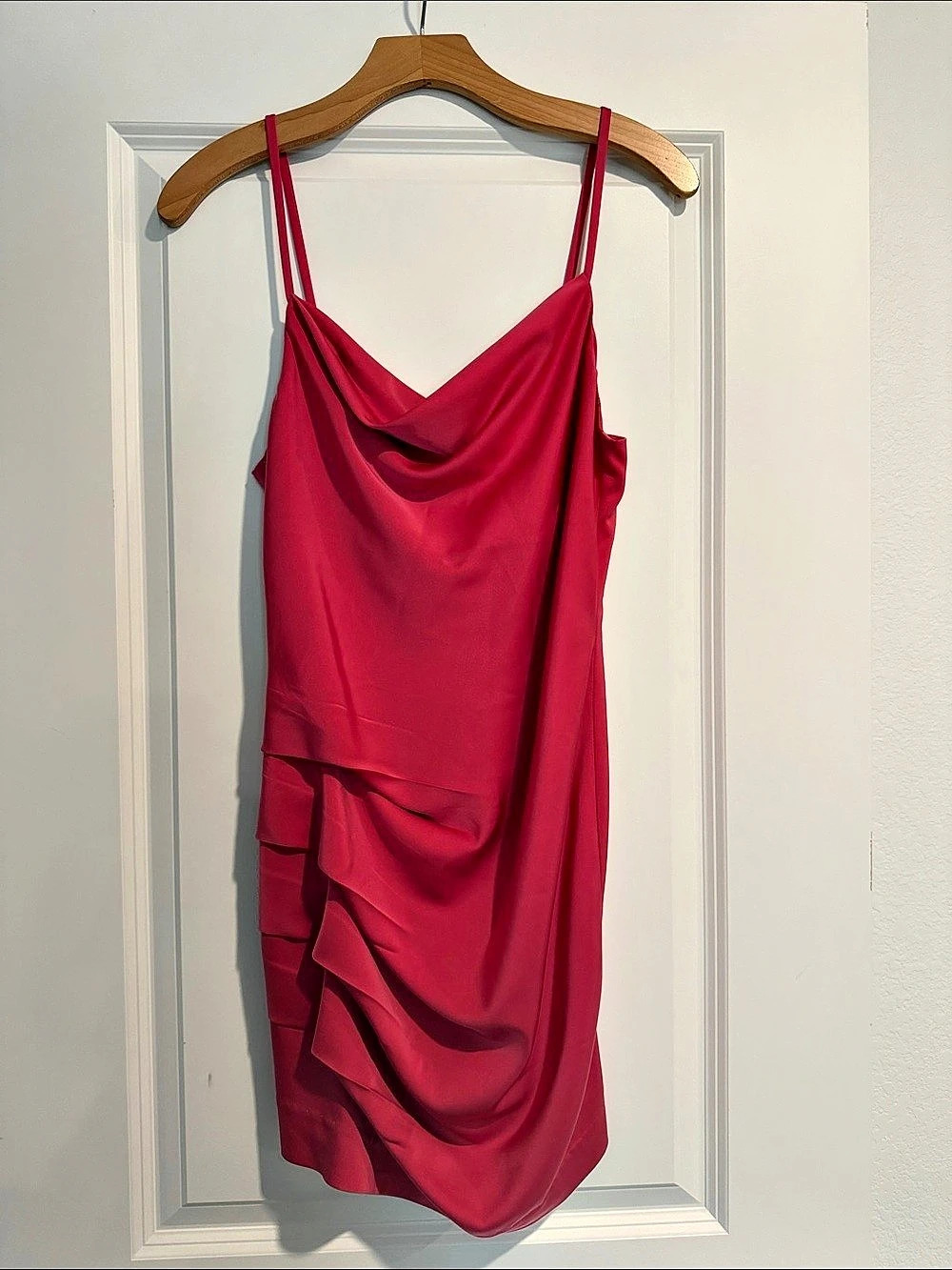 Draped Midi Dress in Pink Like New